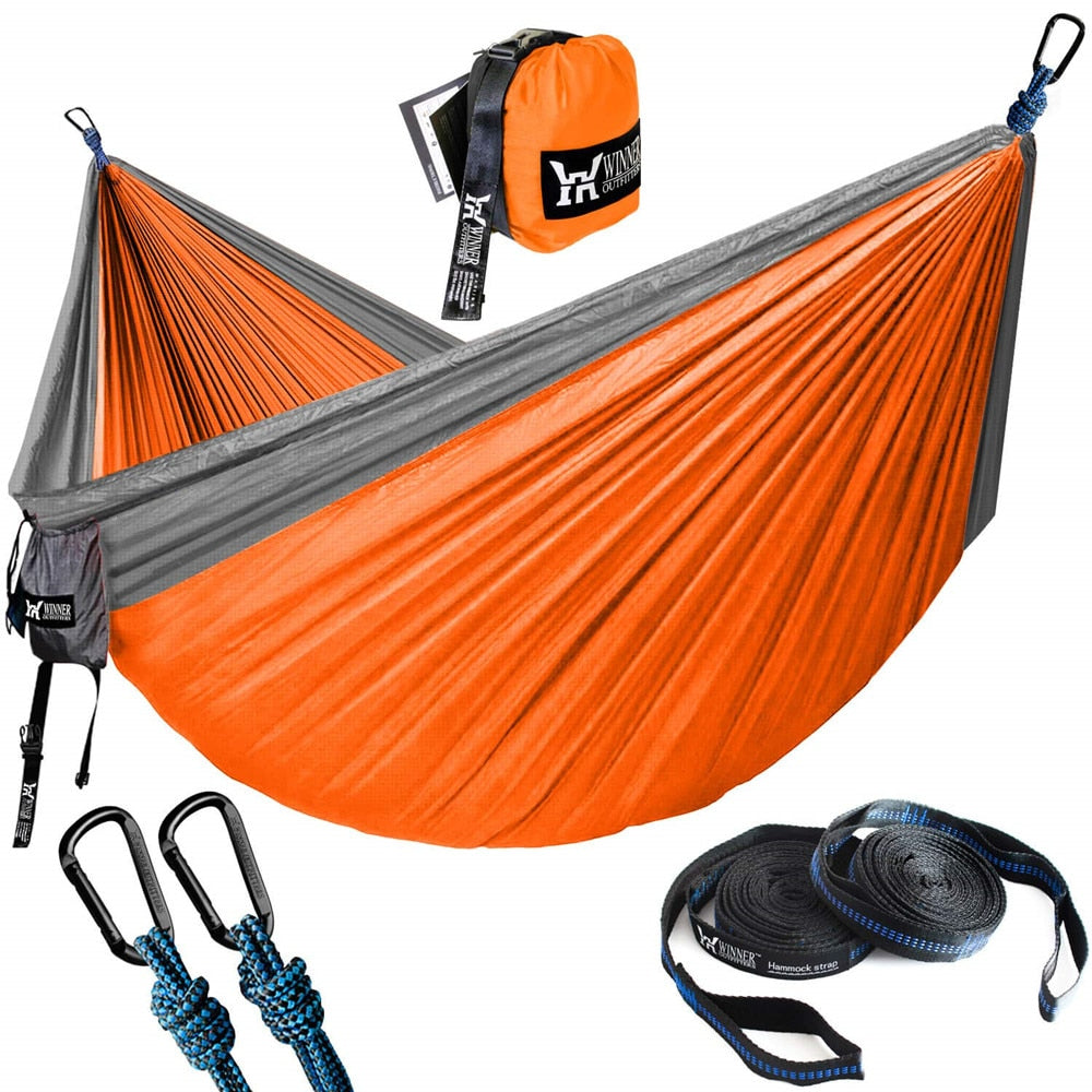 Upgrade Camping Hammock with Hammock Tree Straps Portable Parachute Nylon Hammock for Backpacking