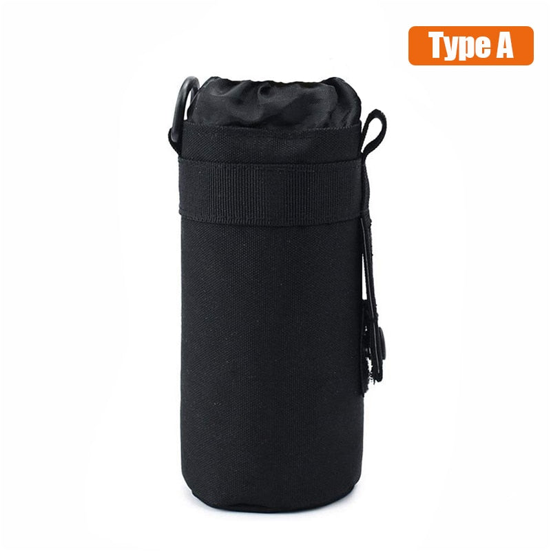 Upgraded Tactical Molle Water Bottle Pouch Bag Military Outdoor Travel Hiking Drawstring Water