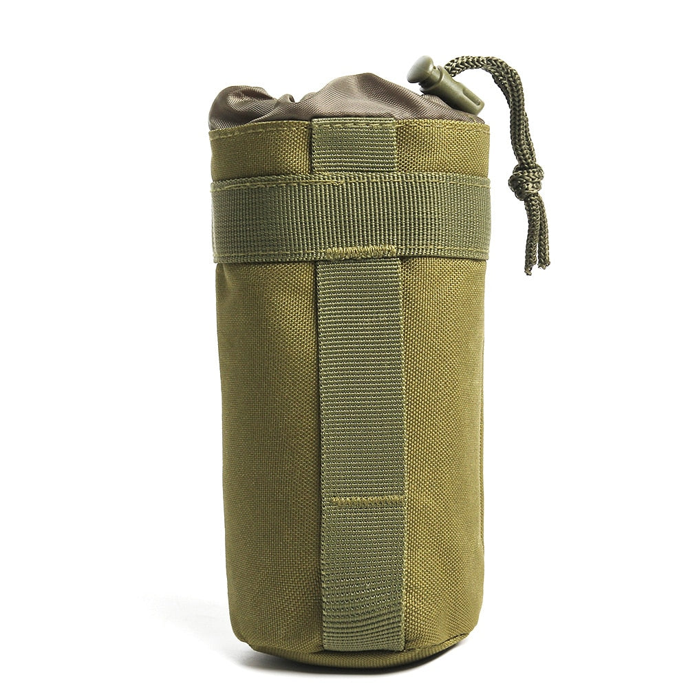 Upgraded Tactical Molle Water Bottle Pouch Bag Military Outdoor Travel Hiking Drawstring Water