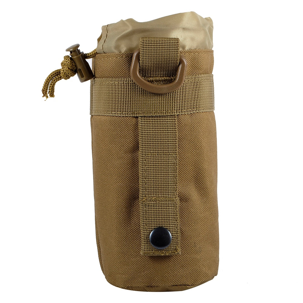 Upgraded Tactical Molle Water Bottle Pouch Bag Military Outdoor Travel Hiking Drawstring Water