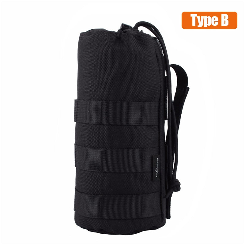 Upgraded Tactical Molle Water Bottle Pouch Bag Military Outdoor Travel Hiking Drawstring Water