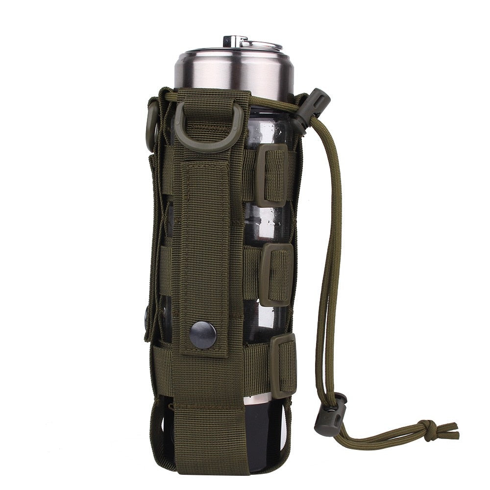 Upgraded Tactical Molle Water Bottle Pouch Bag Military Outdoor Travel Hiking Drawstring Water