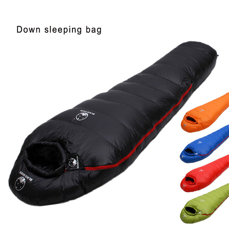 Very warm White goose down filled Adult Mummy style Sleeping bag Fit for Winter Thermal 4 kinds