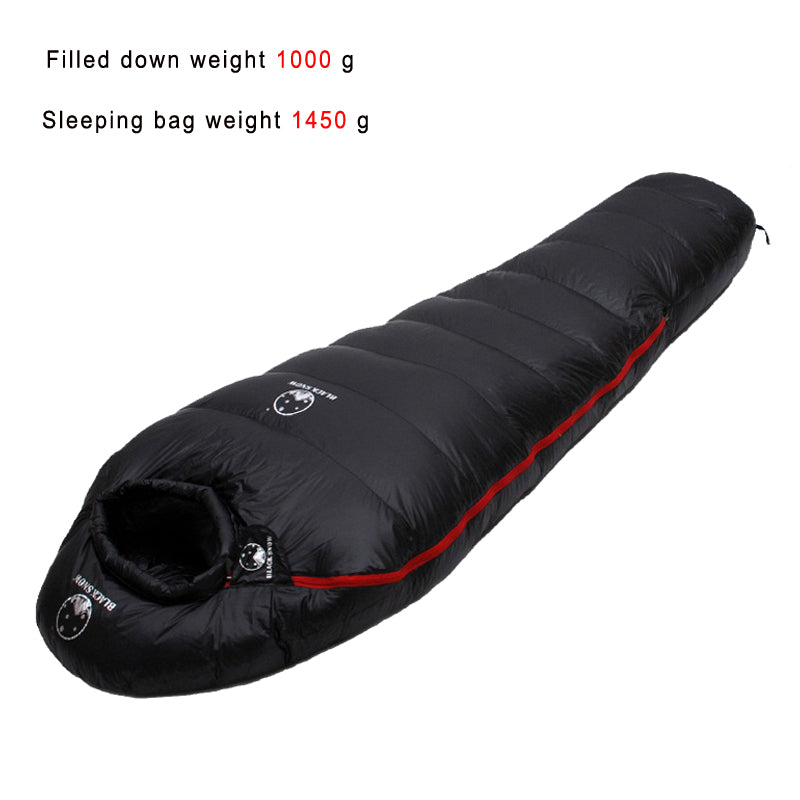 Very warm White goose down filled Adult Mummy style Sleeping bag Fit for Winter Thermal 4 kinds