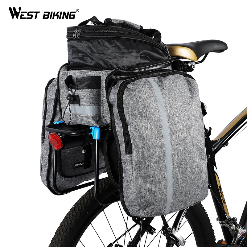 Waterproof Bike Seat Pannier Pack Luggage Cycling Bag 10-25L Bicycle Pannier Bag with Rain Cover