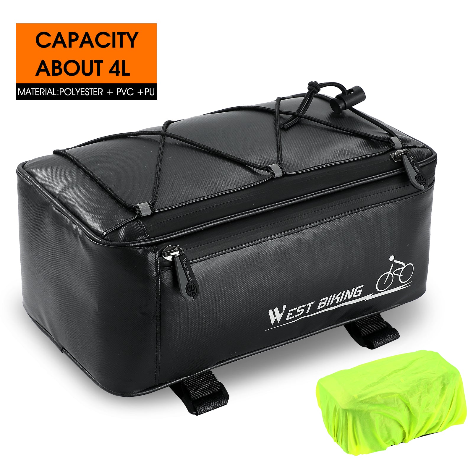 Waterproof Bike Seat Pannier Pack Luggage Cycling Bag 10-25L Bicycle Pannier Bag with Rain Cover