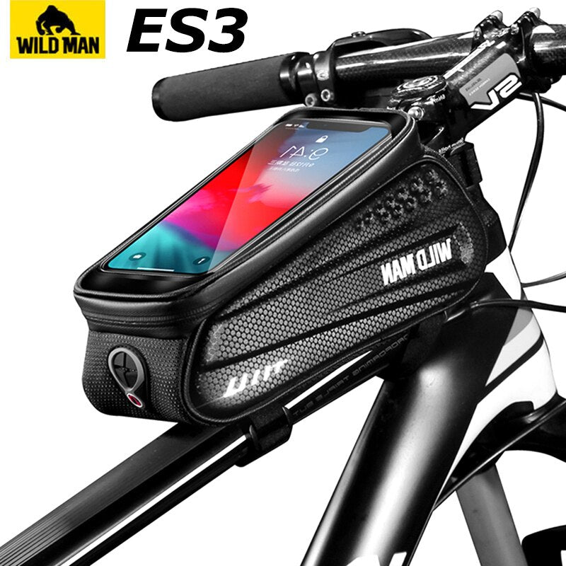 Mountain Bike Bag Rainproof Waterproof MTB Front Bag 6.2inch Mobile Phone Case Bicycle Top Tube Bag