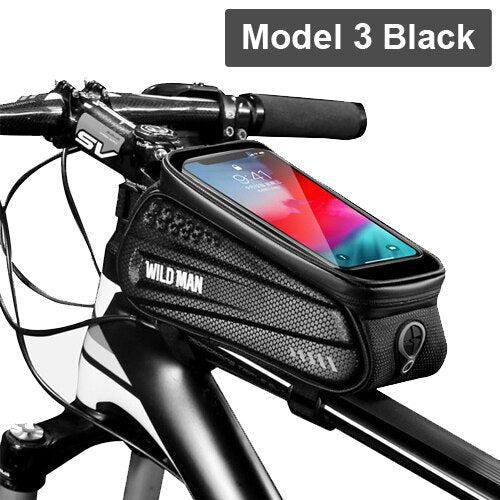 WILD MAN Waterproo Bicycle Phone Bag Top Tube Frame Bag Cycling Front Beam Bag Phone Holder