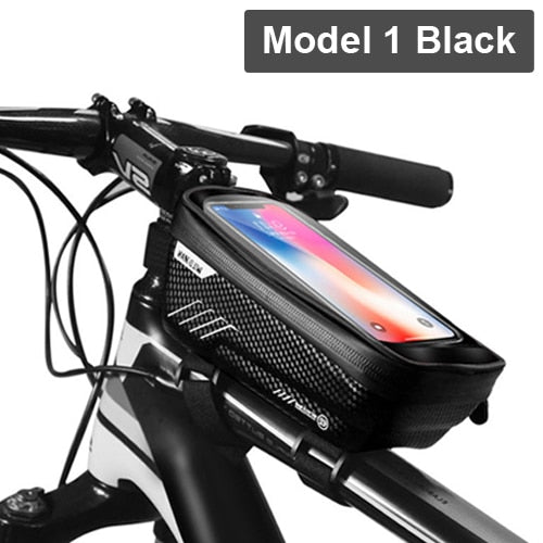 WILD MAN Waterproo Bicycle Phone Bag Top Tube Frame Bag Cycling Front Beam Bag Phone Holder