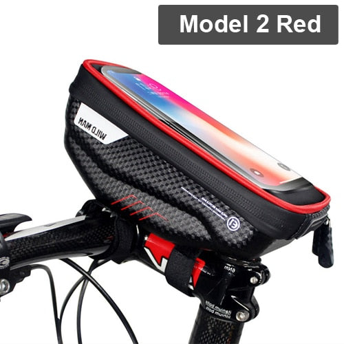 WILD MAN Waterproo Bicycle Phone Bag Top Tube Frame Bag Cycling Front Beam Bag Phone Holder