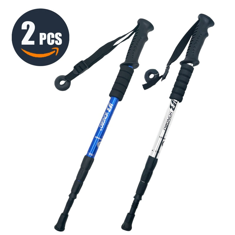 Walking Adjustable Trekking Pole Anti Shock Ultra Light Alpinism Poles Telescopic Ultralight