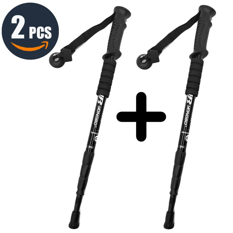 Walking Adjustable Trekking Pole Anti Shock Ultra Light Alpinism Poles Telescopic Ultralight