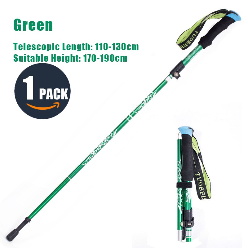 Walking Adjustable Trekking Pole Anti Shock Ultra Light Alpinism Poles Telescopic Ultralight