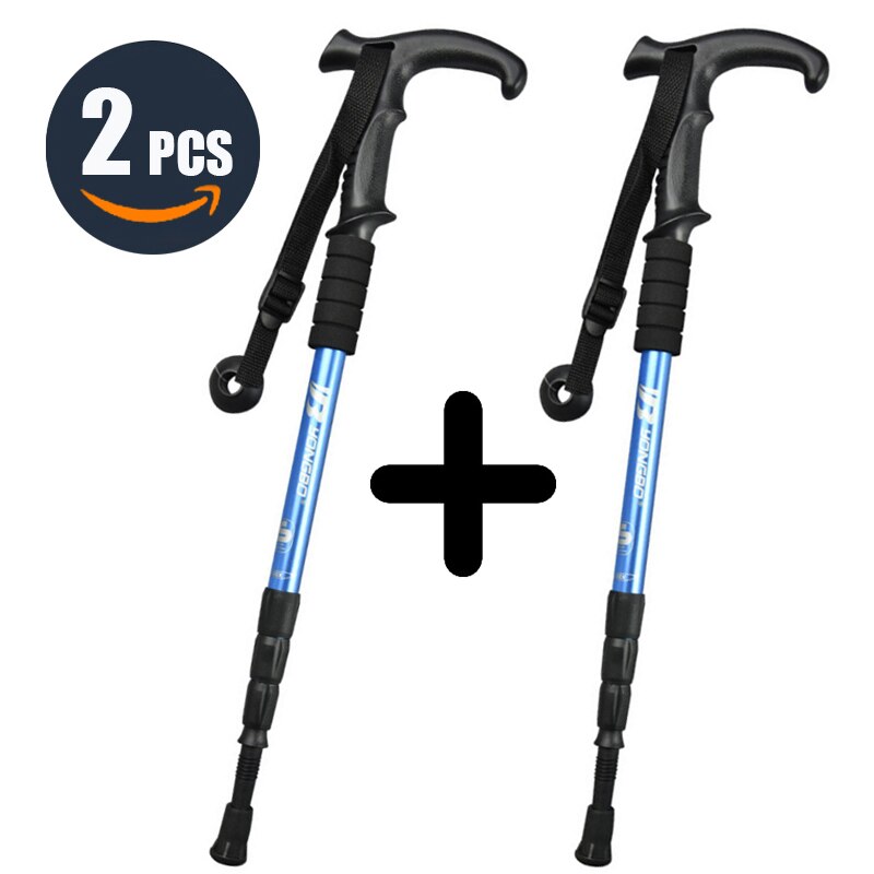 Walking Adjustable Trekking Pole Anti Shock Ultra Light Alpinism Poles Telescopic Ultralight