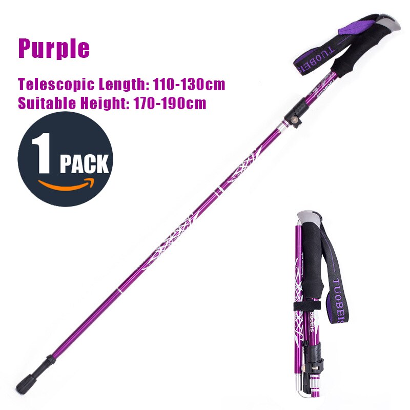 Walking Adjustable Trekking Pole Anti Shock Ultra Light Alpinism Poles Telescopic Ultralight