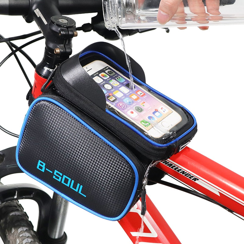 Waterproof Bicycle Tube on the Frame Bag Cycling Pouch Touch Screen Phone Holder Bicycle Saddle Bag For Bicycle Accessories