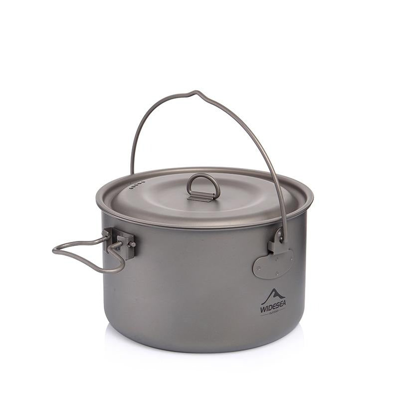 Widesea Camping Tableware Titanium Cookware set tourism cauldron Outdoor Cooking Pot Picnic