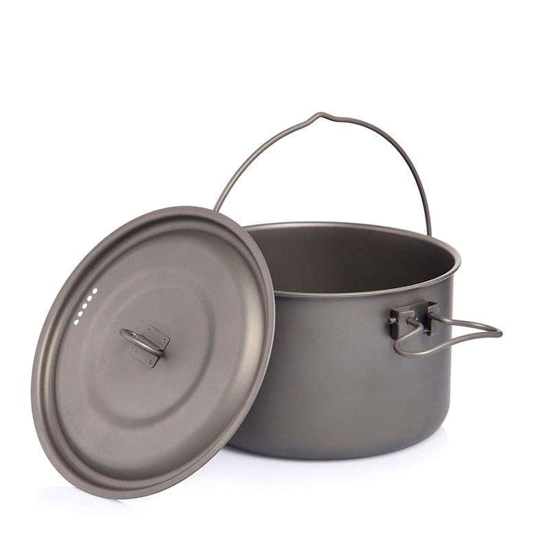 Widesea Camping Tableware Titanium Cookware set tourism cauldron Outdoor Cooking Pot Picnic