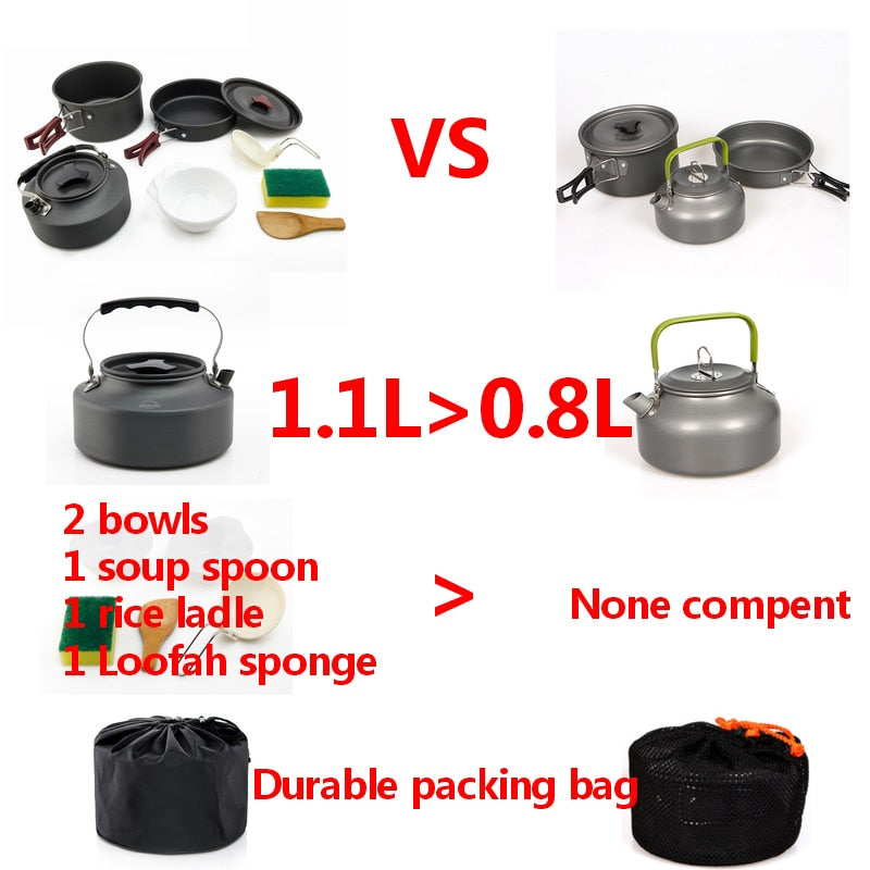 Widesea Camping cookware Outdoor cookware set camping tableware cooking set travel tableware Cutlery