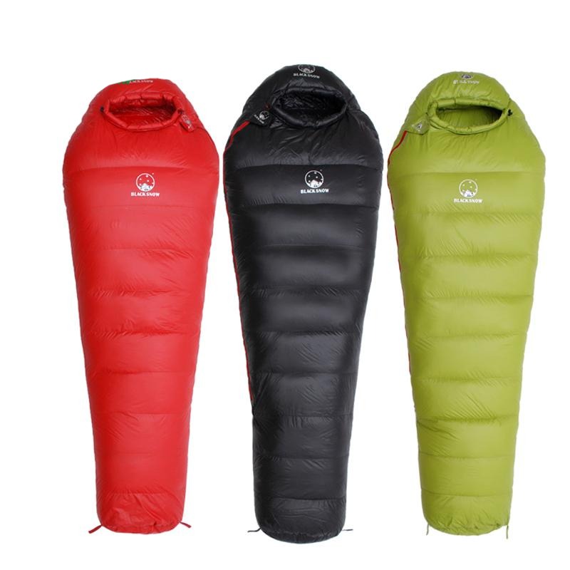 Winter Ultralight Thermal Adult Mummy 95% White Goose Down Sleeping Bag Sack W/ Compression Pack