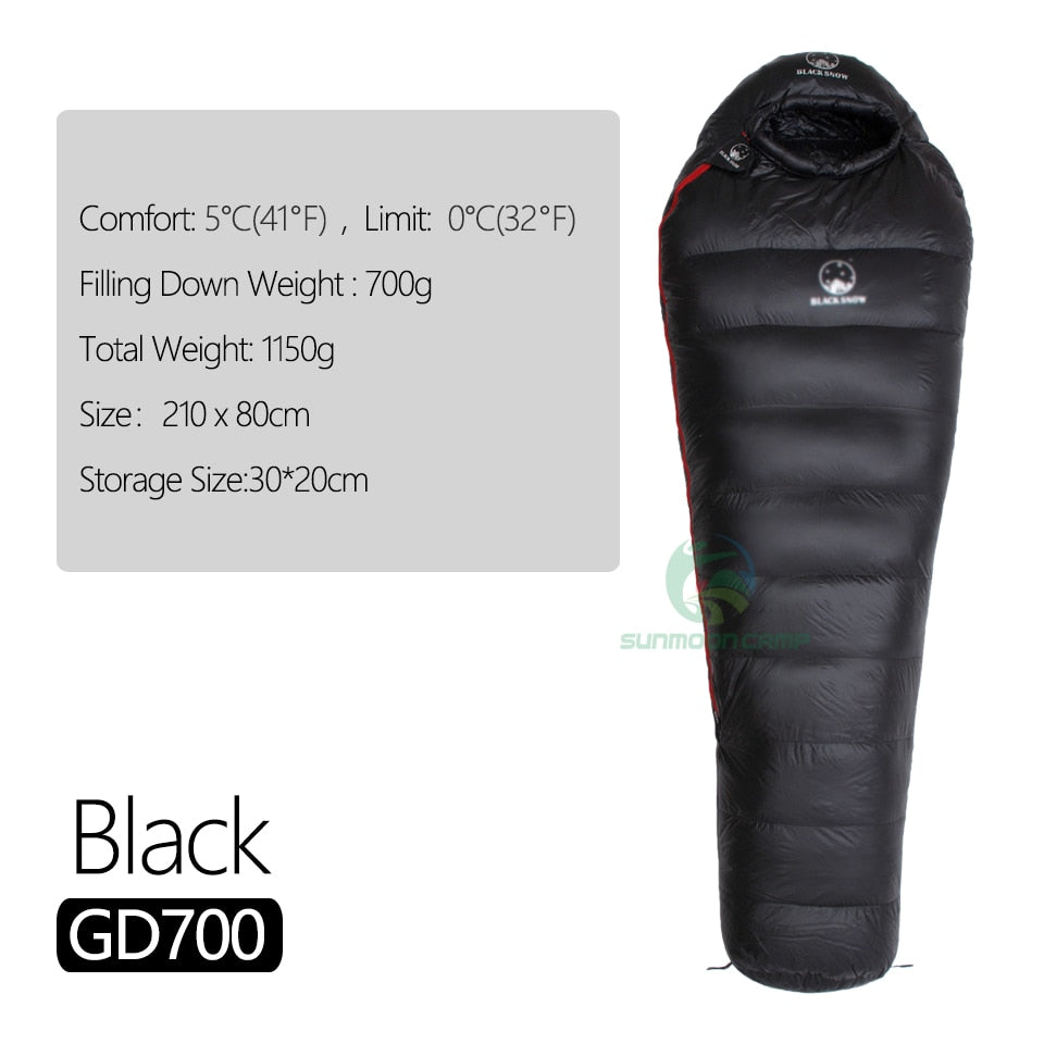 Winter Ultralight Thermal Adult Mummy 95% White Goose Down Sleeping Bag Sack W/ Compression Pack