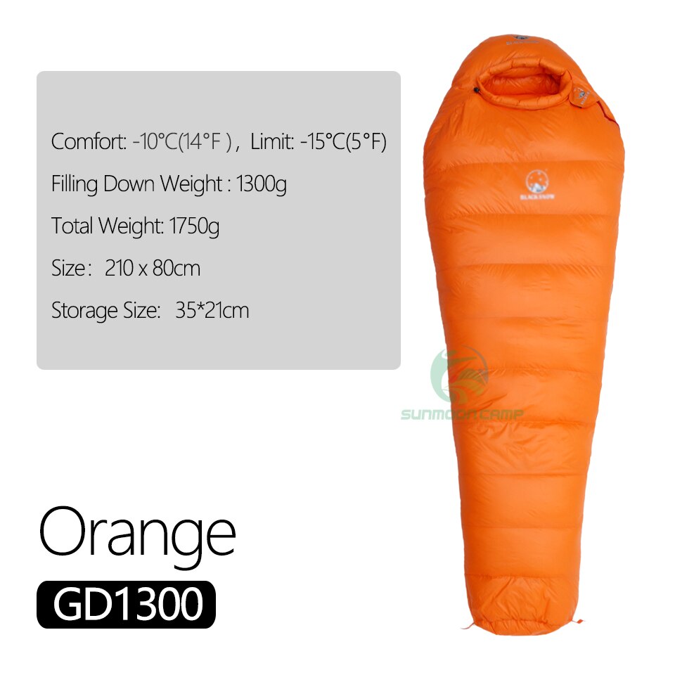 Winter Ultralight Thermal Adult Mummy 95% White Goose Down Sleeping Bag Sack W/ Compression Pack