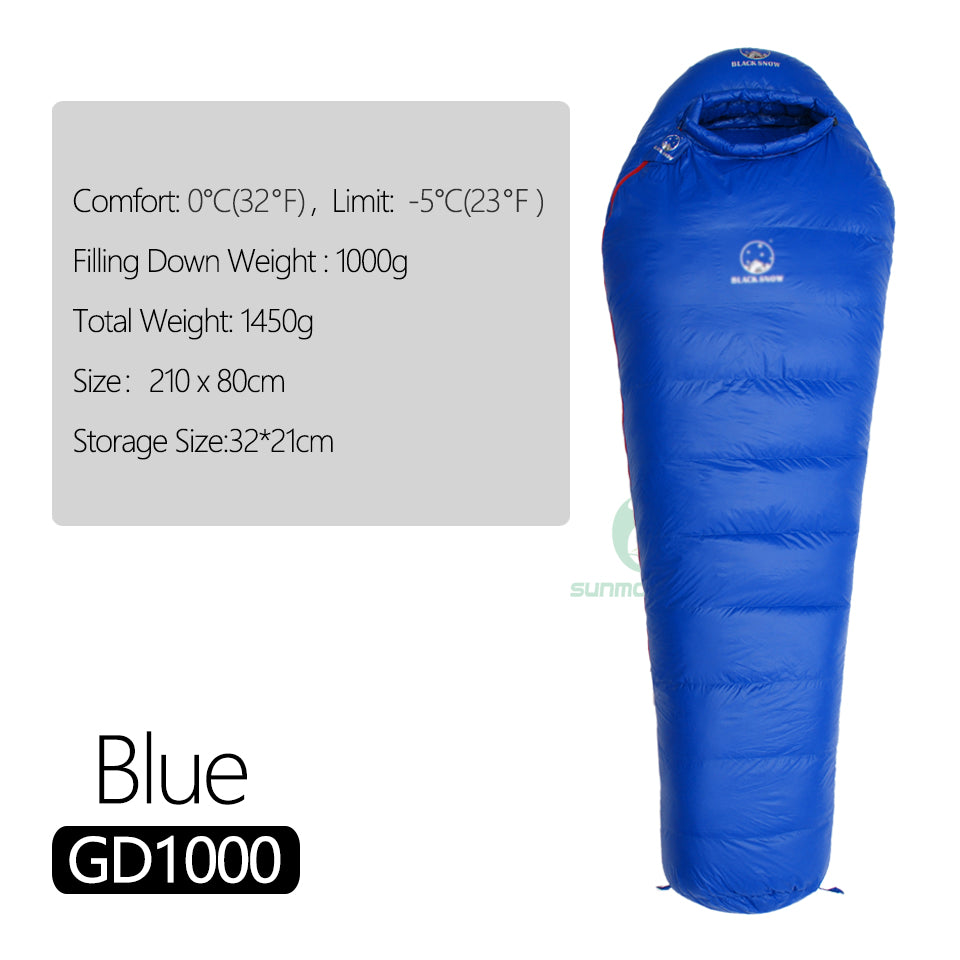 Winter Ultralight Thermal Adult Mummy 95% White Goose Down Sleeping Bag Sack W/ Compression Pack