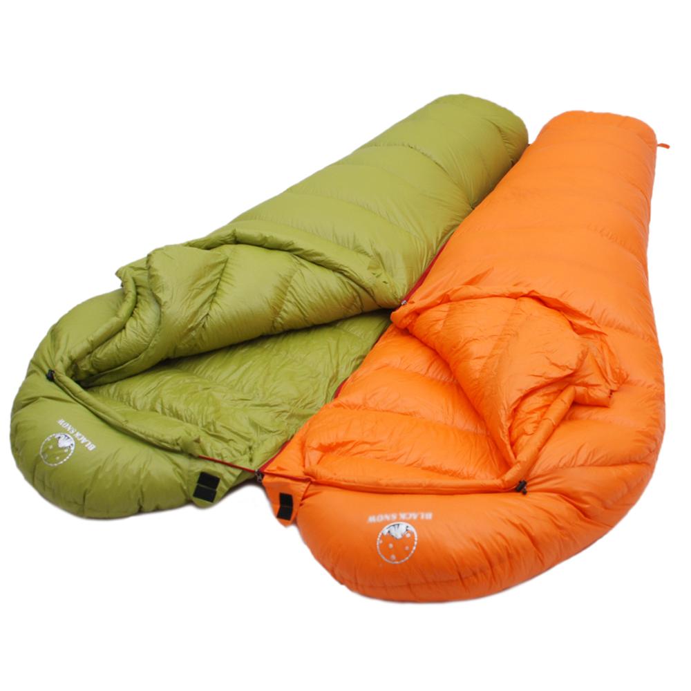 Winter Ultralight Thermal Adult Mummy 95% White Goose Down Sleeping Bag Sack W/ Compression Pack