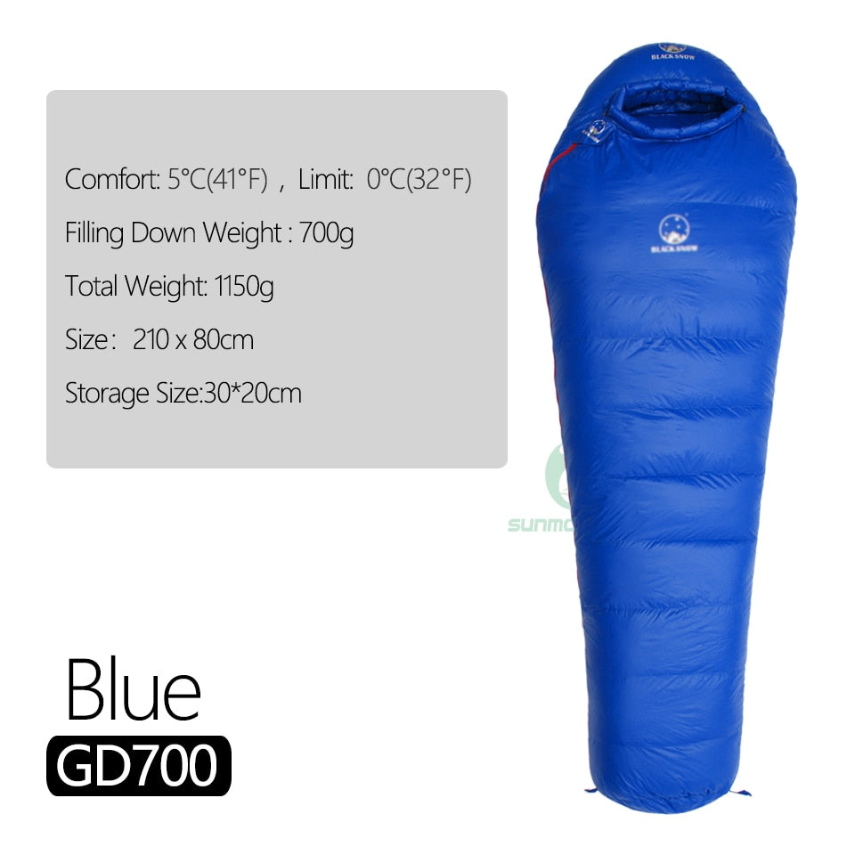 Winter Ultralight Thermal Adult Mummy 95% White Goose Down Sleeping Bag Sack W/ Compression Pack