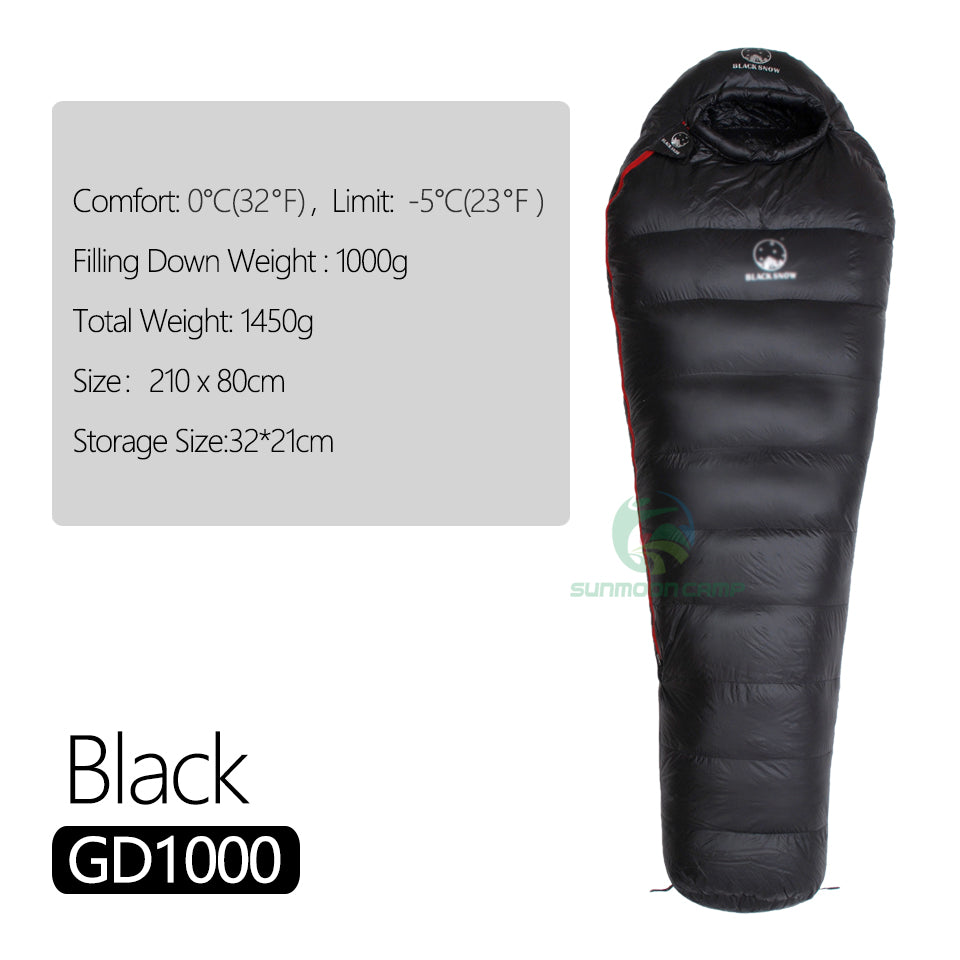 Winter Ultralight Thermal Adult Mummy 95% White Goose Down Sleeping Bag Sack W/ Compression Pack