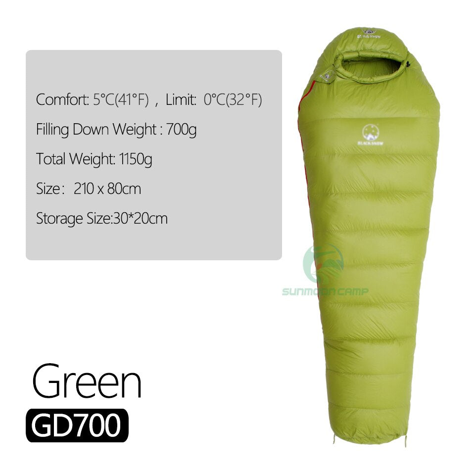 Winter Ultralight Thermal Adult Mummy 95% White Goose Down Sleeping Bag Sack W/ Compression Pack