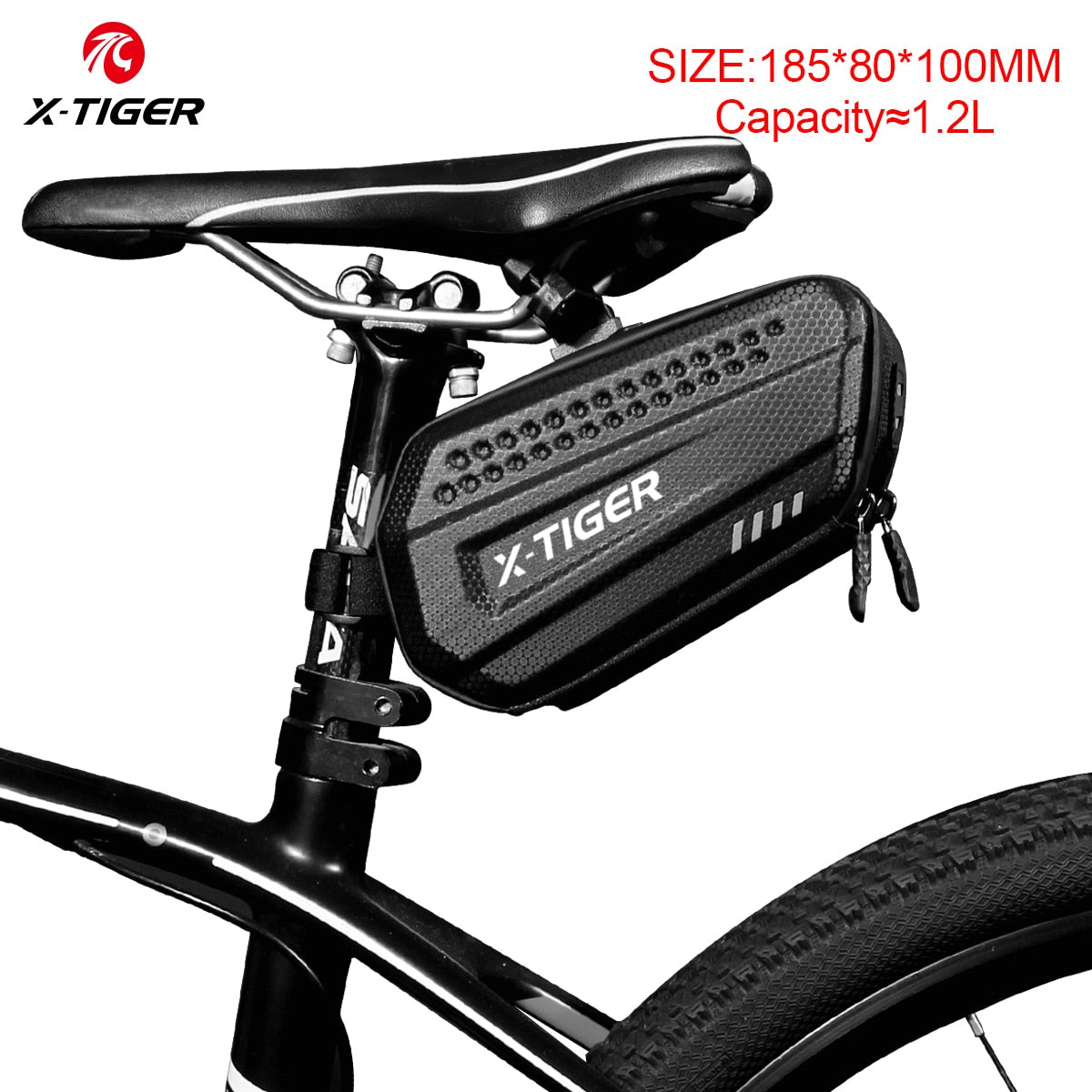 X-TIGER Bicycle Bag Rear Waterproof MTB Bike Saddle Bag Accessories Shockproof Reflective Large Capacity Cycling Seatpost Bag